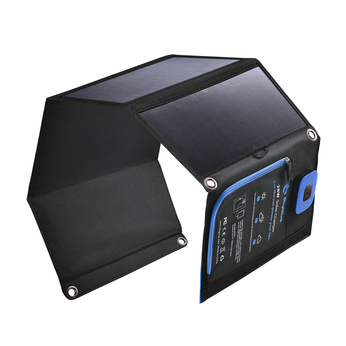 BigBlue 3 offers USB-A 28W Solar Charger. Portable Solar Panel charger