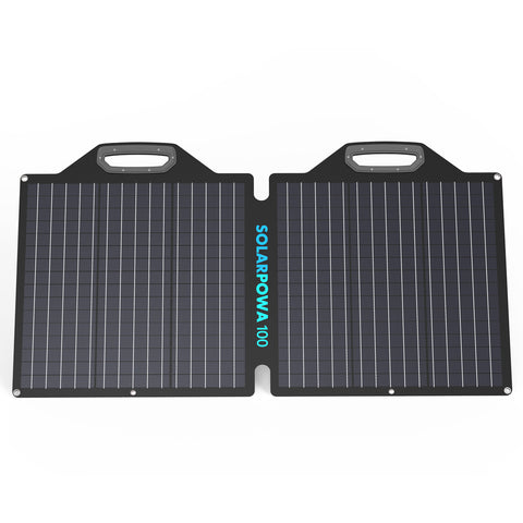 BigBlue solarpowa100 ETFE solar panel - IP65 waterproof/portbale and foldable/with kickstands/SAE output/24V and 4.16A/ 22% high conversion rate/solar pv